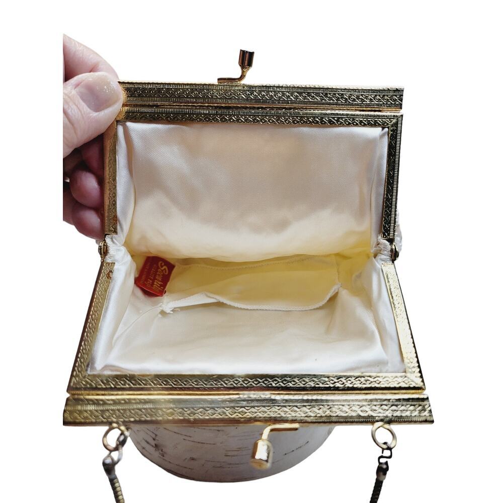 Vintage Cream Colored Pearlized Wrist Evening/Wedding Bag - Picture 4 of 12